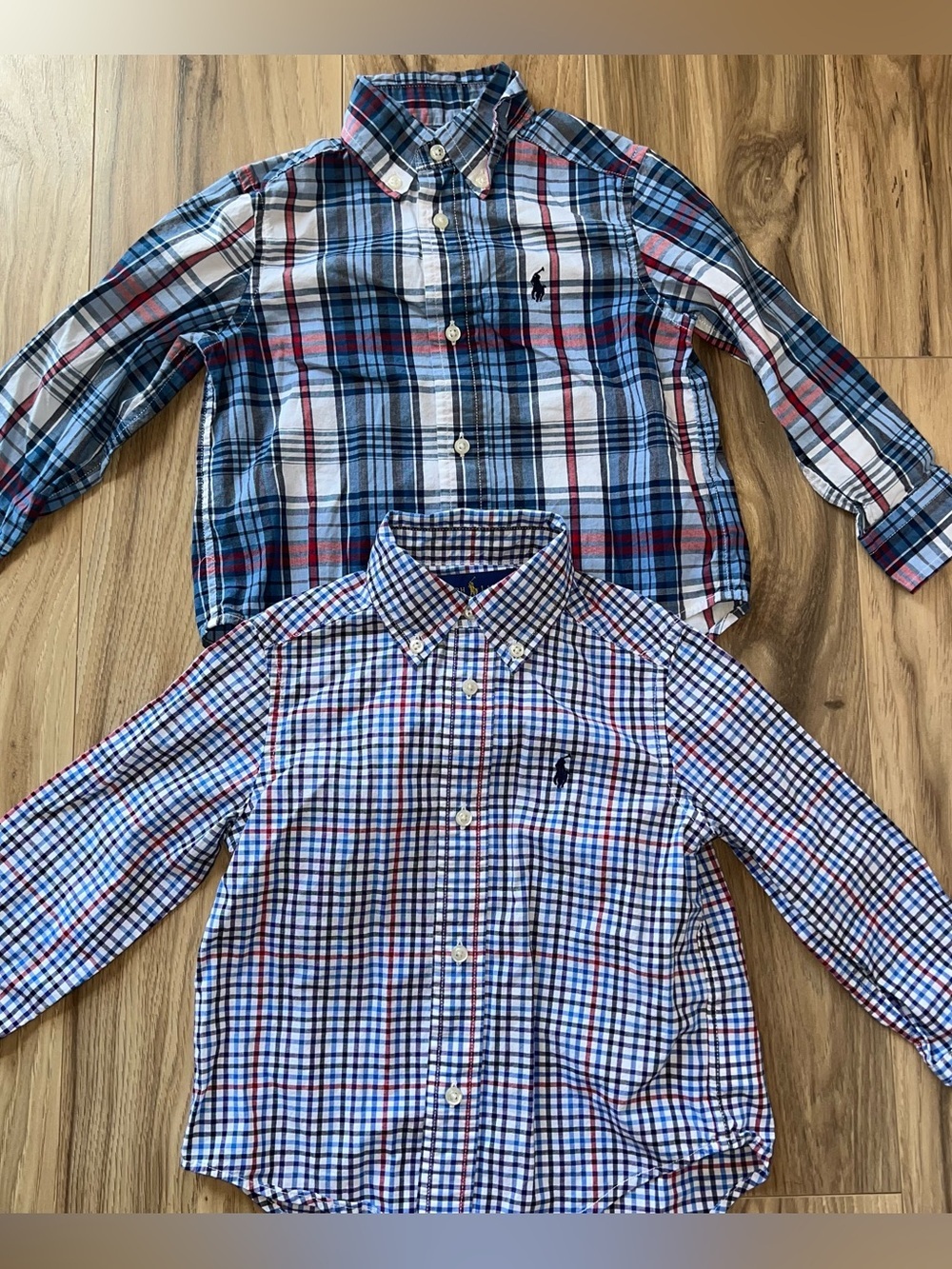 Ralph Lauren Toddler Boys Plaid Button Up Dress Shirt Bundle 2T Blue Pony Logo - Picture 9 of 9